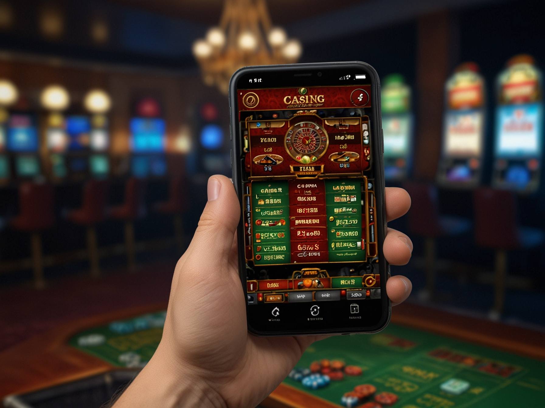 User enjoying casino games on a smartphone